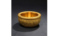 Basin with Embossed Patterns Round Decorative Basin Decorative Bowl for Desktop, Entryway