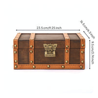 Storage Chest with Lid Antique-Style Jewelry Box Rustic Box with Lock for Desk