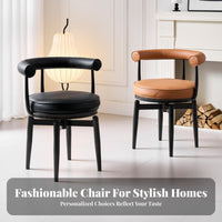 rotating Function Upholstered Armchair utilitarian Design coilBase Cantilever Chair Soft rearrest Desk Seat Vintage design for Office Workers, Students, Homeowners, Dining Room, Bedroom, Reception Area, study corner