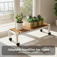With Wheels Rolling Flower Rack Space Saving Rolling Plant Holder Heavy Duty Multi-Tier Plant Stand Easy Assembly for Balcony, Living Room, Indoor, Patio