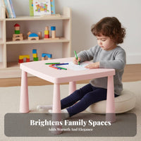 3 Pieces Childchild-safe Design 3-Piece Toddler Seating Group Easy to Clean Adjustable Height Rectangular Table with Chairs Multi-Purpose children's Furniture Lightweight for Preschoolers, Daycare Providers, Kindergarten, Playroom, Classroom, Crafts
