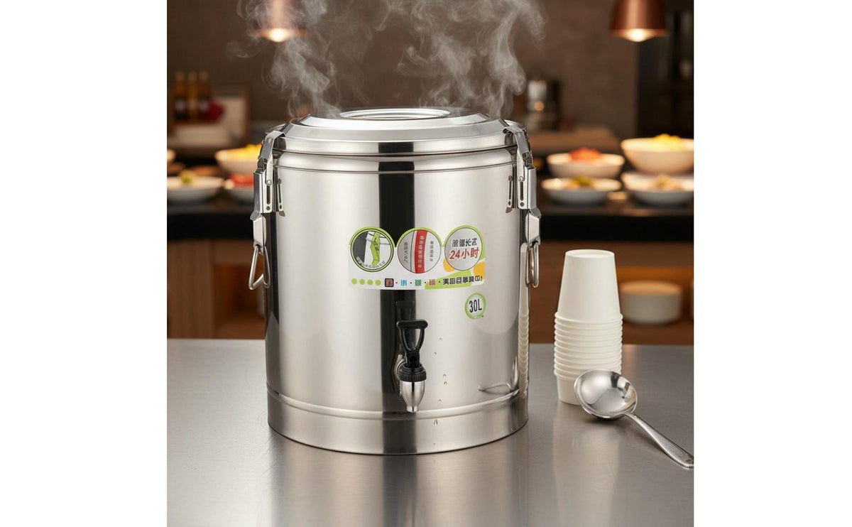 Stainless Steel Insulated Barrel Double Level Professional Soup Container Large Capacity Thermal Jug Additional Thick