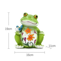 Solar Powered Garden Statue Adorable Frog Figurine Garden Statue for Gardeners, Flower Bed