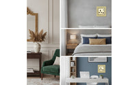 Socket with Faceplate Retro Outlet Panel Hardware Gold-Toned for Living Room, Bedroom
