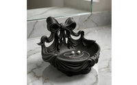 Ribbon-Style Sides Shell Jewelry Tray Layered Ridges Bow Jewelry Tray Smooth Curves Finger Holder Dish Open Round Interior