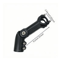 Aluminum Alloy Adjustable Handlebar Stem Four-Bolt Adjustable Cycle Stem Matte Black Hardware Lightweight for Cyclists, Mountain Bikes
