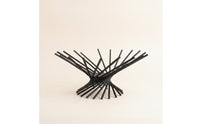 Metal Decorative Tray Minimalist Sculptural Fruit Bowl Black Wire Fruit Basket for Decorators, Kitchen Counter