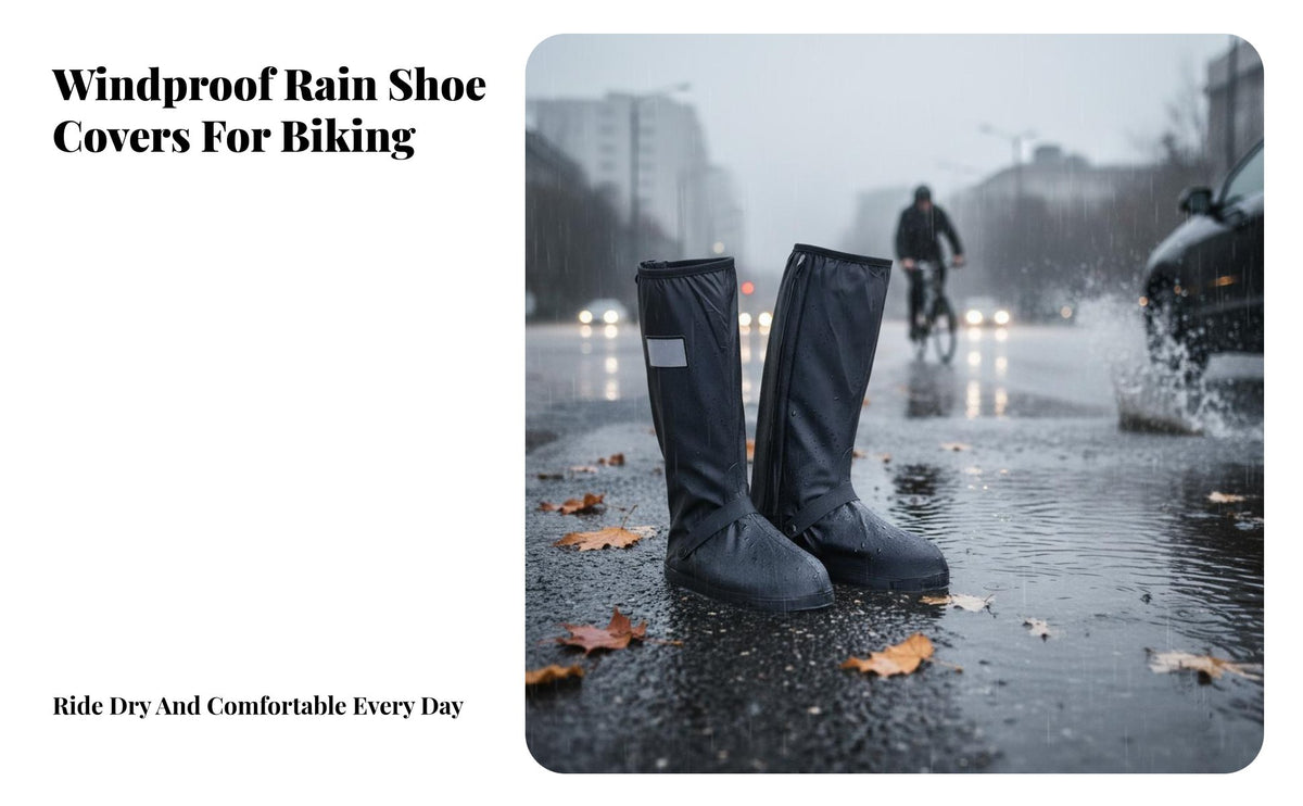 Thickened Anti-Slip Sole High-Tube Rain Boot Cover Wear-Resistant Waterproof Shoe Cover Easy to Clean for Cyclists, Riding, Outdoor, Camping