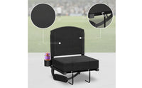 Padded Foldable Stadium Seat with Backrest Folding Portable Bleacher Seat with Hooks Non-Slip Stadium Chair with Cup Holder Lightweight for Spectators