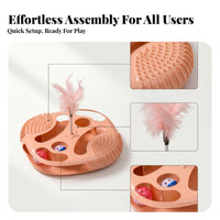 Washable Feather Ball Track Toy Smooth Surface Cat Ball Track Mental Stimulation Self Play Cat Toy Multi-Level for Cats