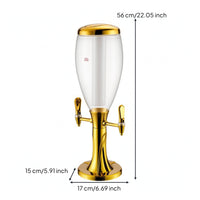 Double-Head Beer Dispenser with Ice Column Illuminated Beer Dispenser Stable Beverage Dispenser with Ice Tube Easy-Pour for Hosts, Taverns, KTV