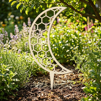 Indoor Plants Garden Trellis with Honeycomb Decorative Cutout, Plant Supports for Outdoor Plants and Boxwood, Rural Wood Support Stakes