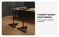 Stable Triangular Base Tripod Speaker Stand Heavy Duty Construction Studio Monitor Stand Vibration Isolation Tripod Speaker Holder Anti-Slip Pads for Music Producers, Audiophiles, Home Theater