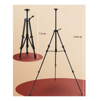 Telescopic Adjustable Tripod Easel with Tray Folding Drawing Easel Multi Functional for Painting
