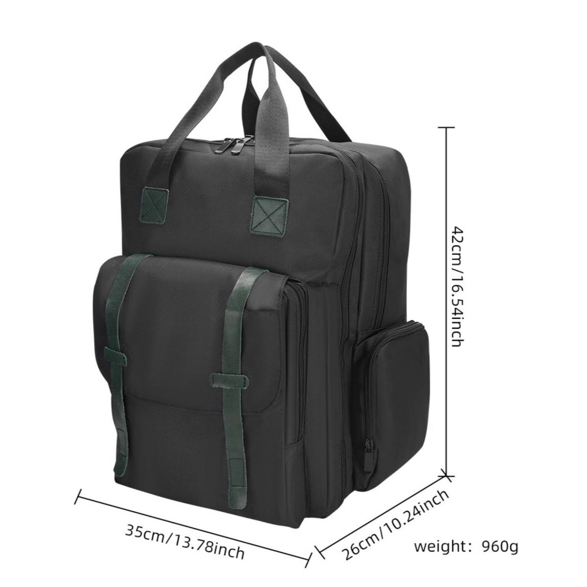 Barbers Tool Bag Portable Backpack with Front Pockets Large Capacity Backpack with Side Pockets for Barbers, Salon