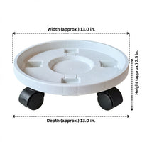 Flower Pot Base with Roller Tray and Support Frame, Adjustable Heavy Duty PP Cart, Indoor Outdoor Balcony Base with Drainage and Wheels