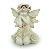 Solar Garden Angel Statue Lighted Garden Angel with Solar Panel Statue with LEDs Weather Resistant Hand-Painted for Flower Bed