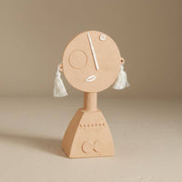 Abstract Human Figurine Tassel Ear Resin Figurine Round Face Modern Art Decor Statue