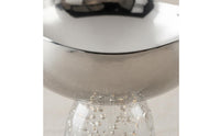 Stainless Steel Fruit Tray Mirror Finish Pedestal Fruit Bowl Transparent Base Decorative Serving Tray for Dining Area, Living Room, Hotel