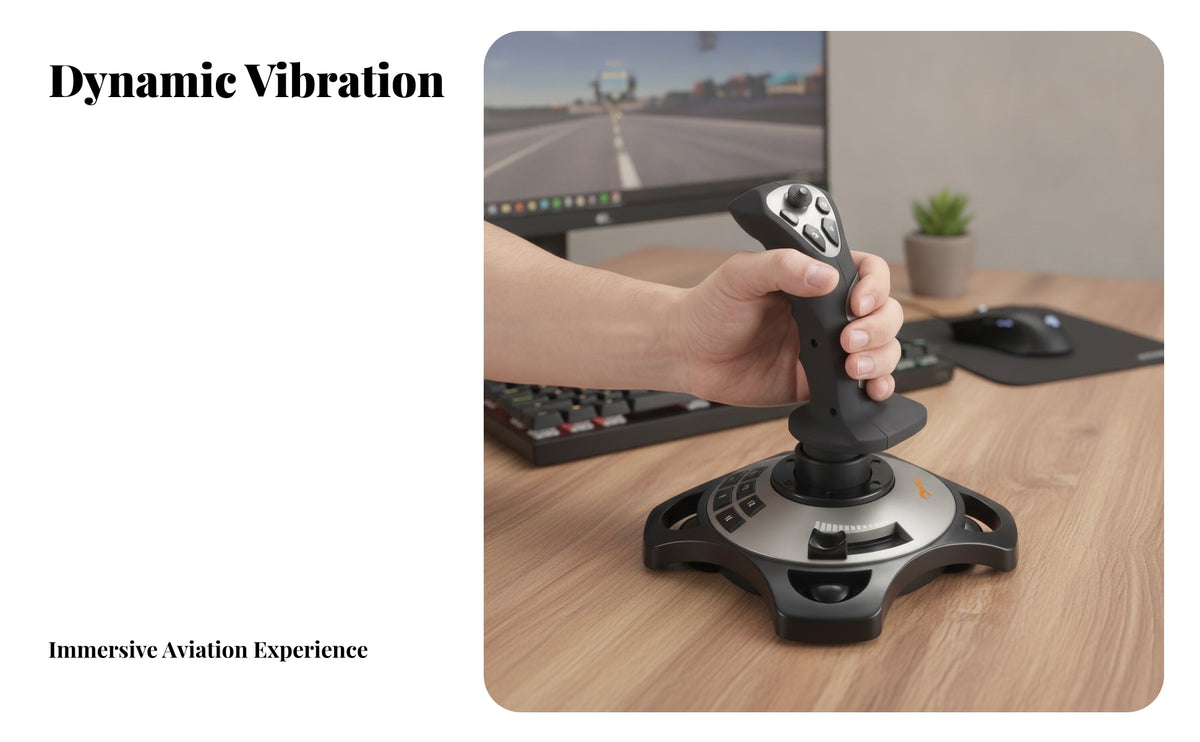 Fly Control Joystick with Throttle | Ergonomic Contoured Grip, Stable Weighted Base, aviation with Throttle Slider, for Gaming Desk