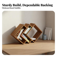 Space-Saving Upright Document Stand Multi-Slot Design Slanted Book Rack Strong Bearing Capacity Desktop Organizer Vertical Compartments for Students, Children, Home Workers, Study Room, Dormitory, Classroom, Bedroom