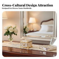 European Design Jewelry Box Gift Enamel Trinket Box Zinc Alloy Engraved Keepsake Case for Women, Brides, Wedding, Dresser
