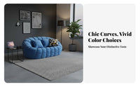 Japanese aesthetic Pumpkin-Shaped Floor Sofa Small Apartment space-efficient Indoor Seating plushh Texture Living Room Furniture Soft Upholstery for Adults, partners, Families, Bedroom, Lounge Area, perusing corner