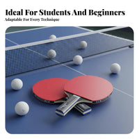 Table Pong Paddle Set Inverted Rubber Table Racket Sport Racket Set 2 Player Table Pong Kit Comfortable Grip 2 Player Table