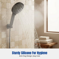 Pressurized Shower Head, 5 Spray Modes, Silicone Tip, Bathroom Use