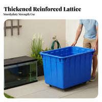 Easy to Maneuver Rectangular Tub Trolley Large Capacity Utility Trolley Multi-Purpose Rolling Container Sturdy Construction for Aquafarmers, Factory Workers, Warehouse Personnel, Garage, Garden, Laundry Room