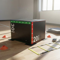 Rectangular 3-in-1 Foam Plyo Box Polished Outer Cover Plyo Box Arrow Graphics Fitness Equipment