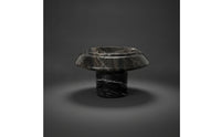 Marble Tray with Cylindrical Base Polished Mushroom Tray Sculptural for Living Room, Display Shelf, Study