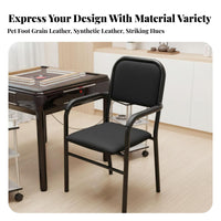 High-Resilience Cushion Mahjong Chair Reinforced Legs Padded Backrest Armchair Variety of Design S Metal Frame Utility Chair for Adults, Seniors, Restaurant Owners, Game Room, Home