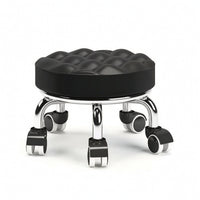 Padded Low Rolling Stool Thickened Low Stool with Wheels Compact Comfortable for Pedicurists