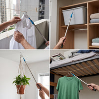 Stainless Steel Telescopic Grabber Hook for High-Rise Balconies and Clothes Drying