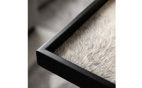 Metal Tray with Horsehair Elegant Rectangular Tray Low-Height for Vanity