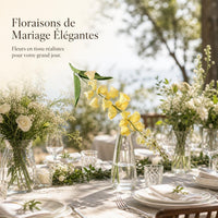 Artificial Yellow Poppy, Lily, Marigold, and Lily of the Valley Flowers for Home Decor and Weddings