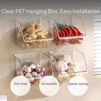 Wall Mounted Kitchen Storage Basket No-Drill Organizer