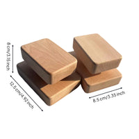 Beech Wood Exercise Blocks Sanded Finish Wooden Fitness Blocks Thick Workout Gear for Push-Ups