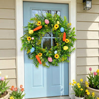 40cm Easter Wreath Easter Egg Wreath Lively Colors Spring Decor for Home, Families, Staircase, Entryway, Porch