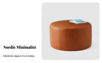 Nordic Design Cushiony Round Stool Multi-Functional Footstool Multifunctional Ottoman Compact for Boutique Owners, Apartment Dwellers, Clothing Boutique, Fitting Room, Small Areas, Entryway
