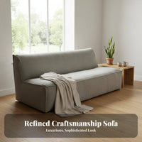 Wabi-Sabi Aesthetic 3-Seater Sofa Removable and cleanable Cover Upholstered Three-Seater Japanese aesthetic Couch Small Space Solution for Apartment Dwellers, Minimalists, Office Managers, Lounge Area