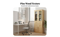 Modern Design Bookcase with Glass Doors Multi-Functional Glass Door Hutch Dust Protection Storage Furniture Sturdy Construction for Book Lovers, Collectors, Homeowners, Study Room, Home Office