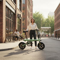 Adjustable Seat 14-Inch Foldable Electric Bicycle 40km Assisted Range Folding Electric Bike 3 Riding Modes Compact Electric Cycle Double Disc Brakes for Commuters, Adults, Women, Commuting, Leisure