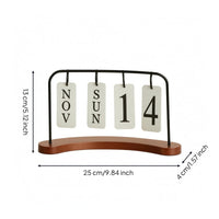 Desktop Date Flip Calendar Tabletop Desktop Calendar Ornament Desk Decor Reusable