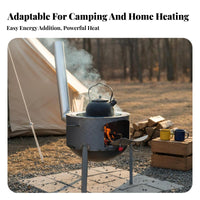 Heavy Duty Wood Combusting Heater High Heat Output Portable Firewood Heater Sturdy Construction Wood Combusting Fire Fireplace Stable Design for Homeowners, Fishermen, Camping, Rural Areas, Backyard, Fishing Trips