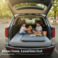 Portable SUV Trunk Sleeping Pad Anti-Slip Bottom SUV Air Mattress Suede Material Self-Inflating Car Mattress Wear-Resistant for Travelers, Families, Outdoor Enthusiasts