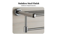 Drilldrillless Installation Multi-Tier Towel Rack with Hooks Rust-Proof Multi-Tier Bath Rack with Hooks Space Saving Bathroom Hardware Waterproof for Hotel Operators, Apartment Dwellers, Shower Room, Restroom, Small Areas, Spa