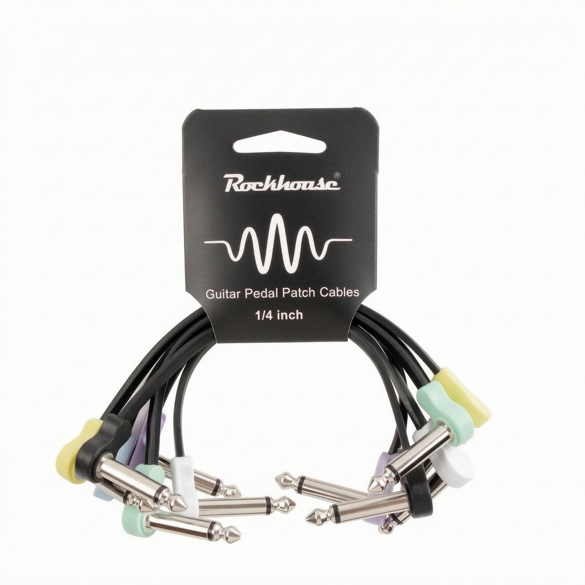 6 Pieces Slim Flat Guitar Pedal Cable 16 Cm Pedalboard Interconnect Cable Metal Plugs