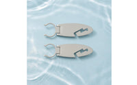 2 Pieces Hook Shaped Paddle Board Clip Extended Stand up Paddle Clip Plastic Boat Hardware White
